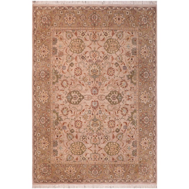 Pak-Persian Lucretia Taupe/Brown Wool Rug - 8'0'' X 10'1'' For Sale - Image 9 of 9