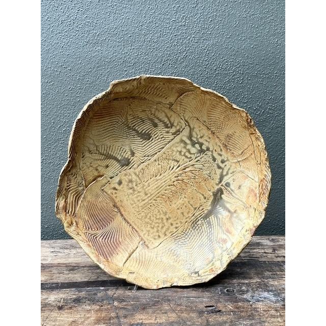 Vintage Original Slab Built Pottery Platter For Sale - Image 4 of 16