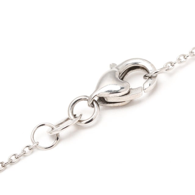 Modern 0.33ctw Diamond Halo Pendant Necklace, 14k White Gold, Length 18.5 Inches For Sale - Image 3 of 4