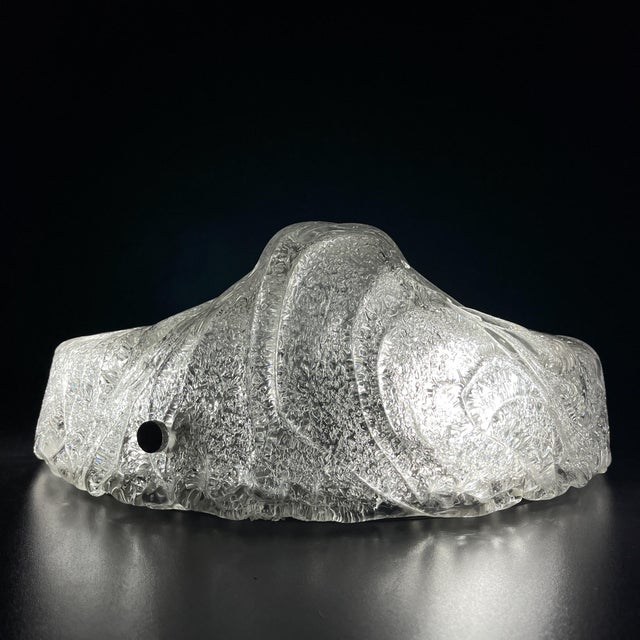 Large Murano Ice Glass Ceiling Lamp attributed J.T. Kalmar, Austria, 1960s For Sale - Image 6 of 17