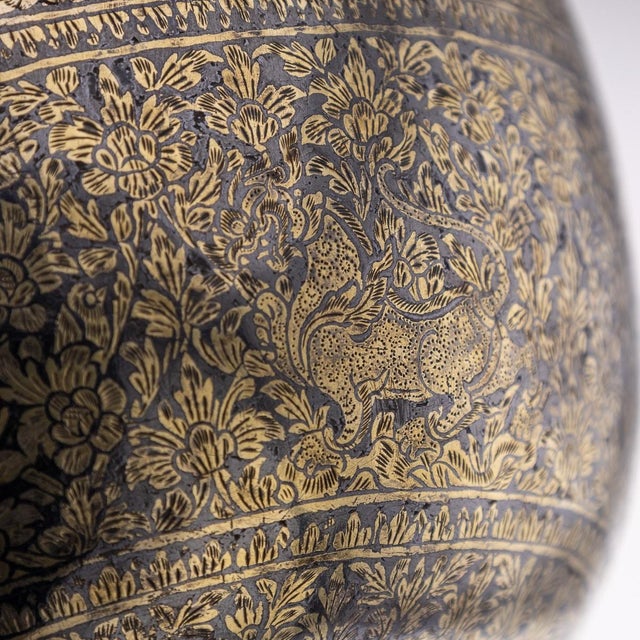 19th Century Thai Silver-Gilt Niello Enamel Bowl, Siam, 1800s For Sale - Image 9 of 18