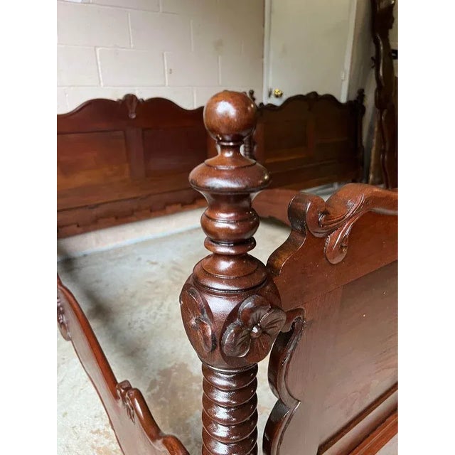 Pair Antique Walnut Full Size Bed Frames. 19th Century For Sale In Washington DC - Image 6 of 12