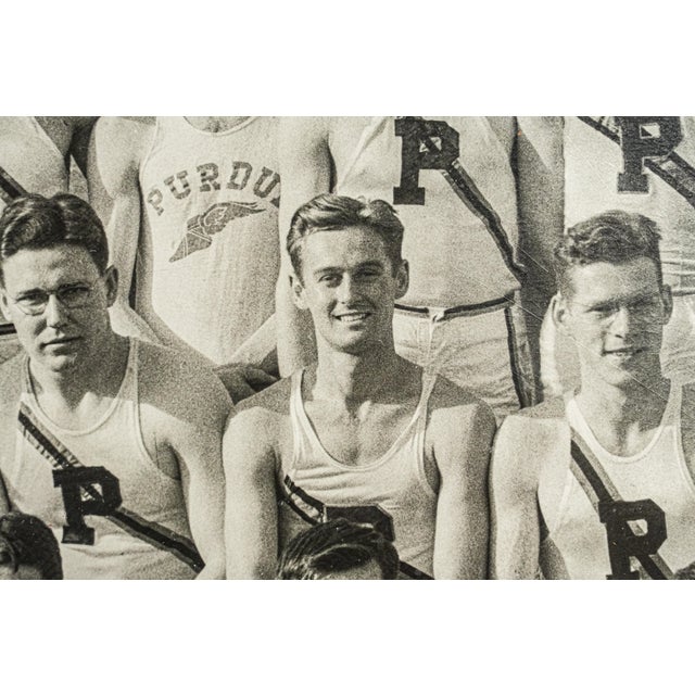 1930s Large Original Antique Photograph Purdue University Framed Track Running Team Sports Photo For Sale - Image 5 of 13