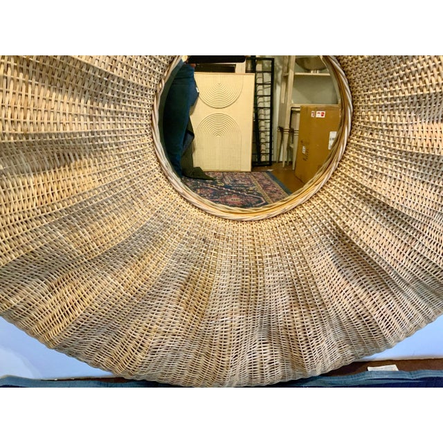 2020s Made Goods Organic Modern Rattan Large Larkin Wall Mirror For Sale - Image 5 of 5