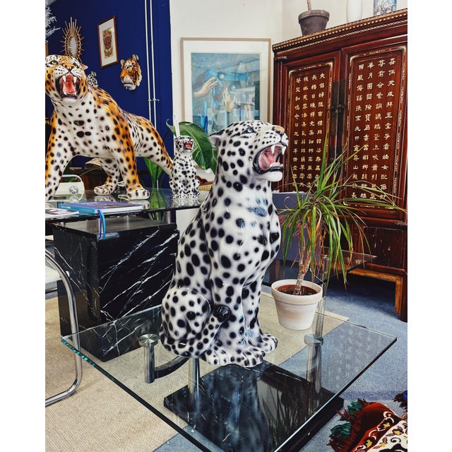 White Leopard Statue from Ceramiche Boxer For Sale - Image 6 of 7