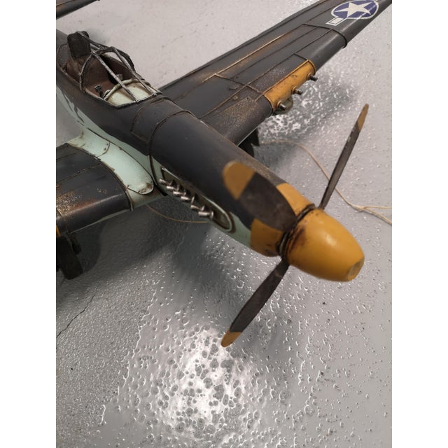 Brutalist Metal Model Plane Miniature, 1990s For Sale - Image 3 of 8