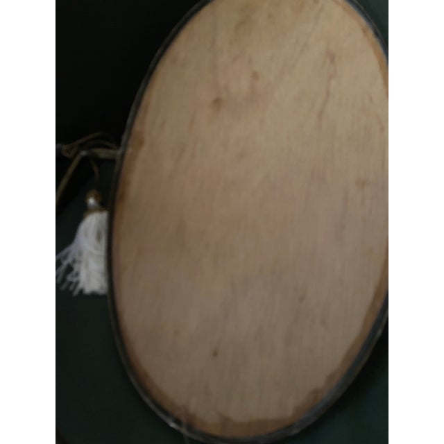 Brutalist Mirror. Large Forged Wrought Iron Oval Vanity Mirror For Sale - Image 11 of 11