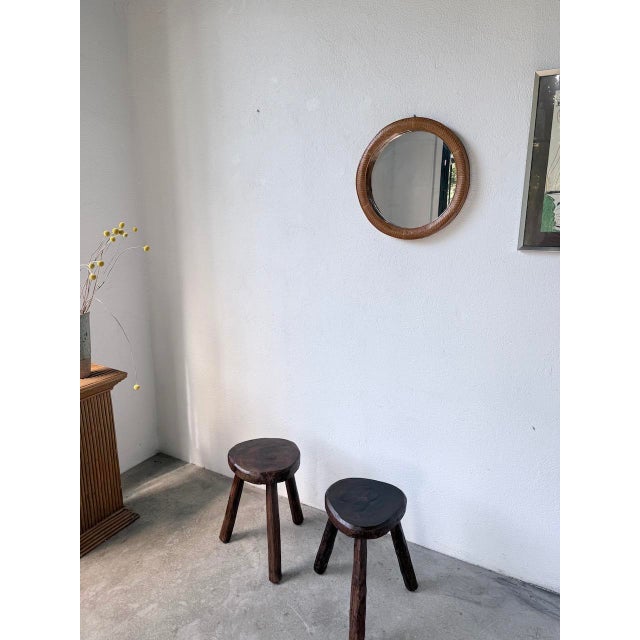 1960s Round Wicker Mirror, 1960s For Sale - Image 5 of 18