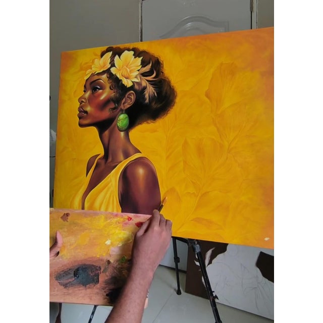 Ambiance is a captivating oil painting that beautifully captures the harmonious blend between soft warm hues and a...