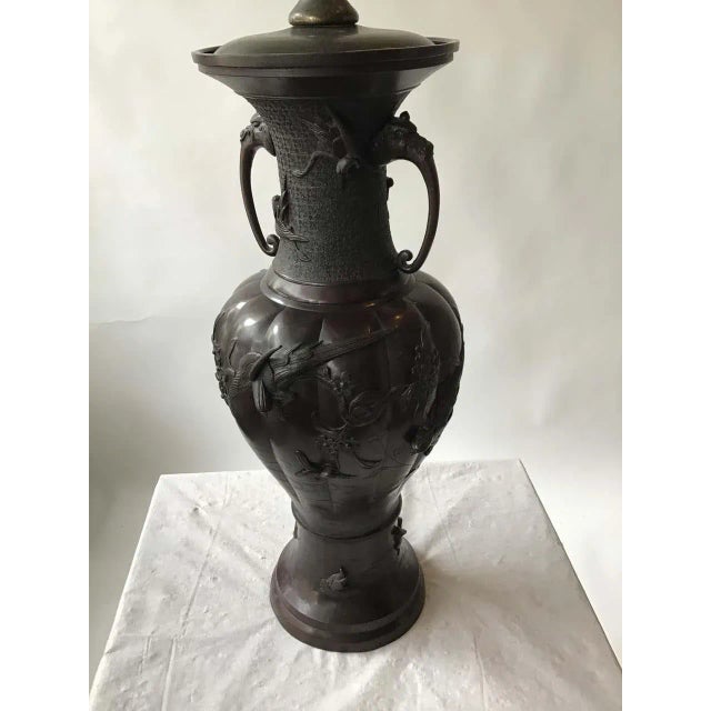 Large 1910 Bronze Japanese Table Lamp For Sale - Image 12 of 13