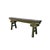 Distressed Brown Lime Green Village Slim Narrow Scroll Apron Wood Bench For Sale - Image 4 of 5