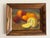 Vintage 1965 impressionist oil painting of a still life with fruit. Signed and dated to the lower right corner. In vintage...