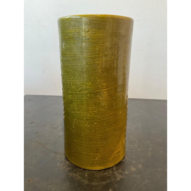 1960s Green Floral Bitossi Vase For Sale - Image 5 of 8