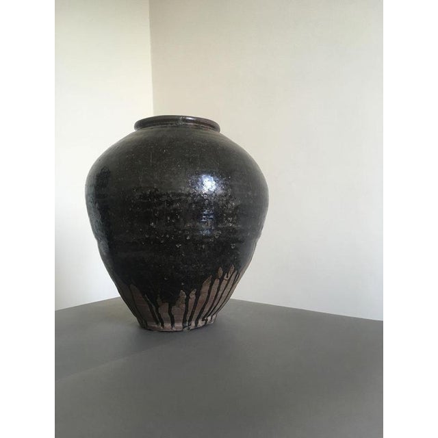 Late 18th Century Khmer Brown Glazed Terracotta Vase For Sale - Image 5 of 18