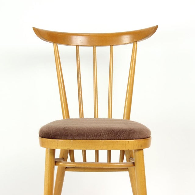 A beautiful set of four dining chairs produced by the respected Tatra company in Czechoslovakia during the 1960s. These...