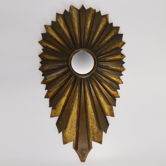 Gold 19th Century Big Size Gold Leaf Sunburst Mirror For Sale - Image 8 of 17