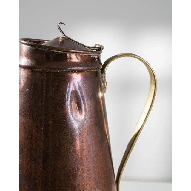 Metal Antique French Copper Jug For Sale - Image 7 of 11