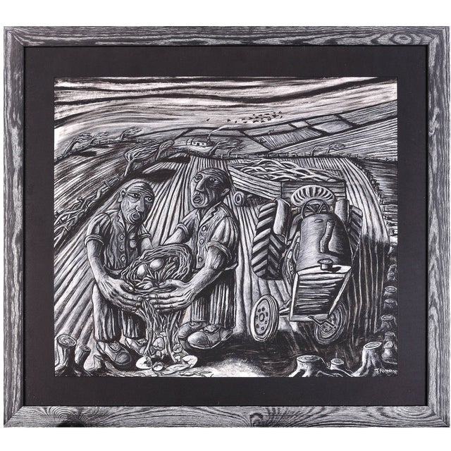 Julian Ruddock, Lost Hedgerows, Pastel Artwork, 1980s For Sale