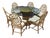 Set of 6 Vintage Bamboo Rattan Dining Chairs With Large Dining Table. For Sale