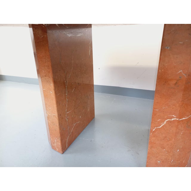 Vintage Oval Dining Table in Pink Marble, 1970s For Sale - Image 11 of 18