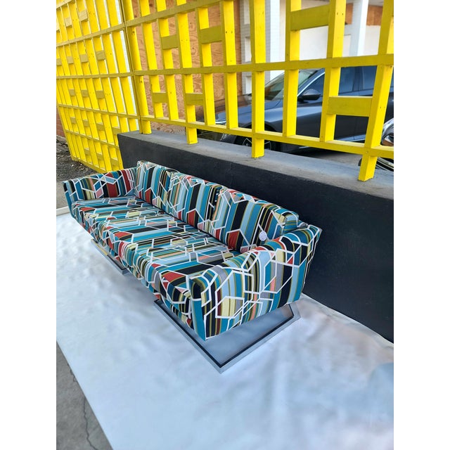 Milo Baughman for Thayer Coggin Milo Baughman Thayer Coggin Cantilever Chrome Sofa For Sale - Image 4 of 17