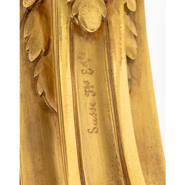 19th Century Louis XVI Style Gilt and Patinated Bronze Clock For Sale - Image 5 of 6