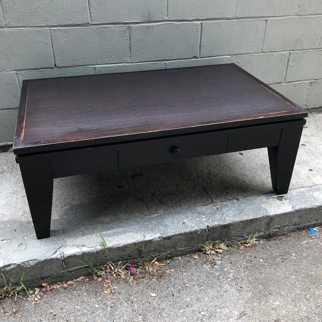 Cort Furniture Godiva Cocktail Coffee Table With Storage Drawer For Sale - Image 4 of 9