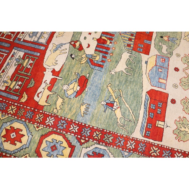 a Turkish Azari Pictorial room size Rug from the late 20th century Details rug no. j3951 size 8' 6" x 10' 6" (259 x 320 cm)