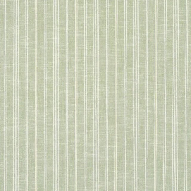 Schumacher X Mark D. Sikes Lucy Stripe Fabric In Leaf Green For Sale