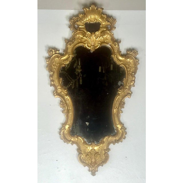 Rococo 19th Century Italian Carved Giltwood Mirrors For Sale - Image 3 of 13