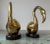 Wood Brass Flamingo Mod Vintage Pair on Wooden Base For Sale - Image 7 of 10