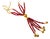 14K Yellow Gold Ruby Bead Drop Necklace For Sale