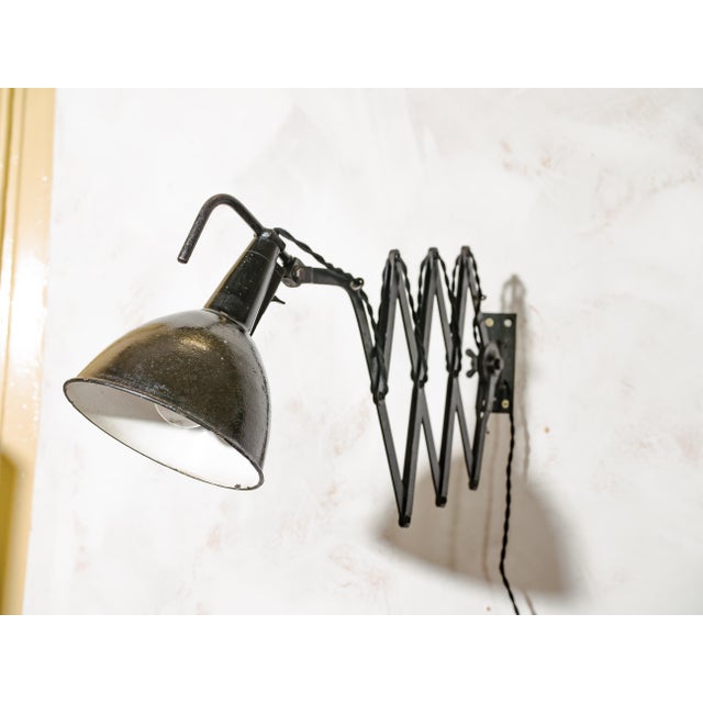 Scissor Wall Lamp by Wilhelm Bader Wagenfeld, 1930s For Sale - Image 6 of 13