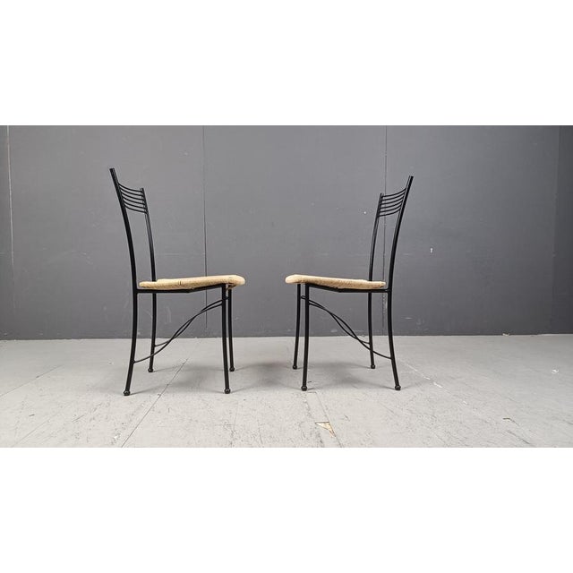 Vintage Italian Bistro and Papercord Dining Chairs, 1980s, Set of 8 For Sale - Image 11 of 12