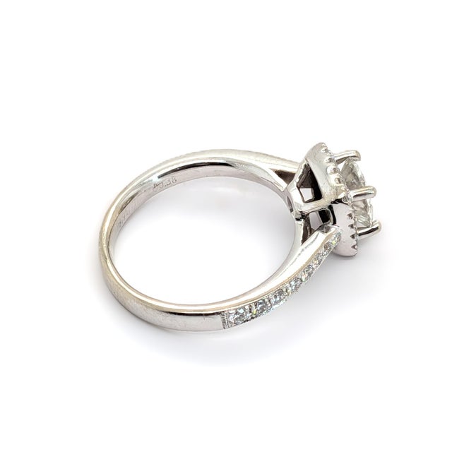 14k White Gold Halo Engagement Ring With ~1ct Natural Diamond - Size 5.5 For Sale In Phoenix - Image 6 of 7