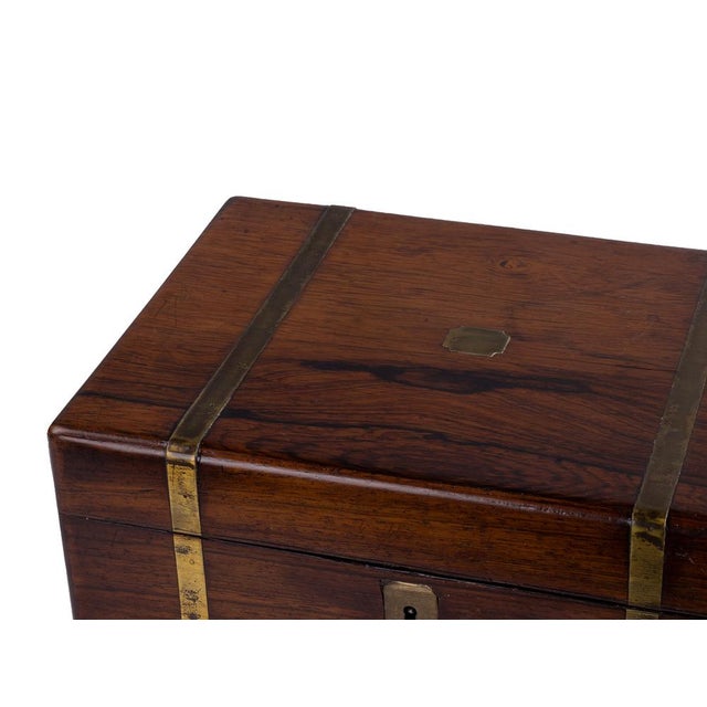 English Brass-Mounted Writing Slope Box, 19th Century For Sale - Image 4 of 8