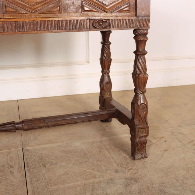 Portuguese Desk in Carved Chestnut For Sale - Image 15 of 18