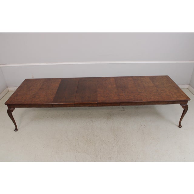 Baker Stately Homes Walnut Dining Room Table For Sale - Image 13 of 17