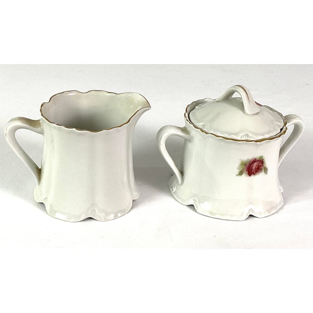 Art Nouveau Early 20th Century German Bavarian Porcelain Sugar and Creamer For Sale - Image 3 of 6