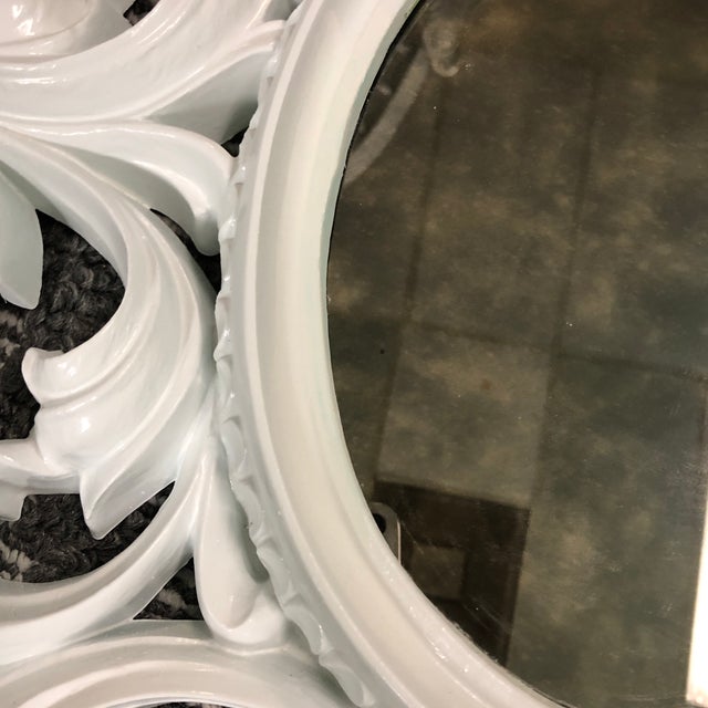 Glass Vintage Scroll Oval Mirror For Sale - Image 7 of 10