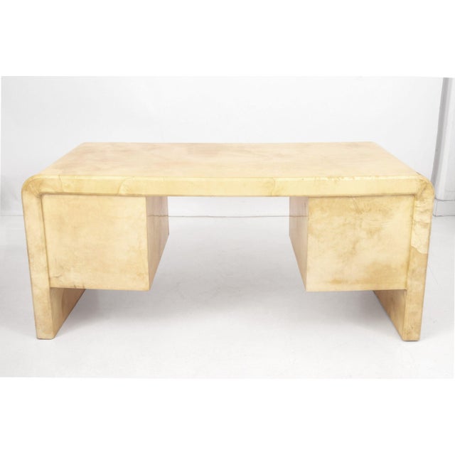Karl Springer Goatskin Desk and Chair, Ca. 1970 For Sale - Image 9 of 13