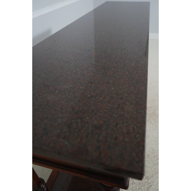 Henredon Acquisitions Walnut Finish Marble Top Server Console Table For Sale - Image 9 of 18