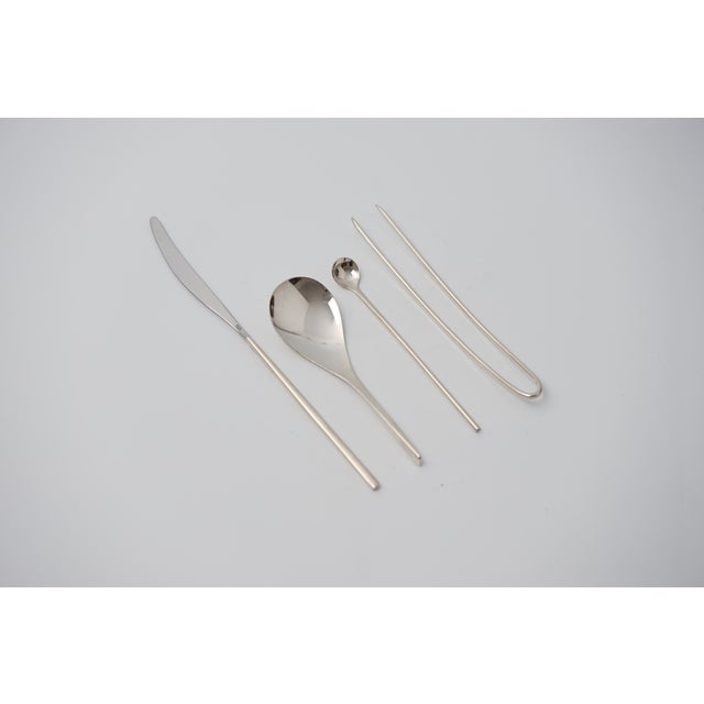 Silver Edo Japanese Cuisine Gourmet Cutlery Set by Bibs Hosak-Robb for Robbe & Berking, 1980s, Set of 24 For Sale - Image 8 of 18