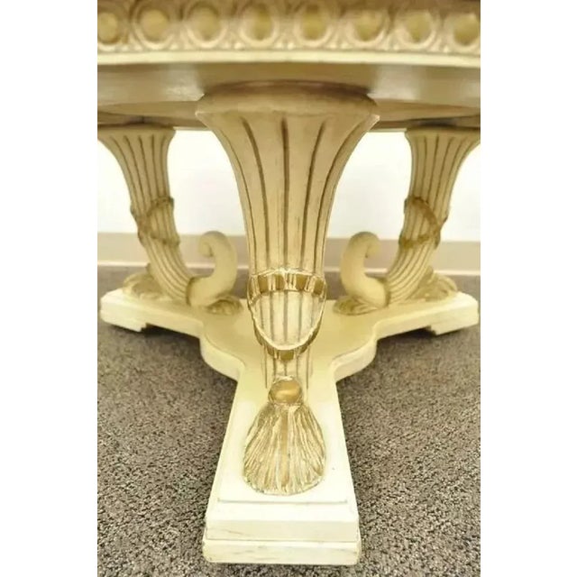 Mid 20th Century Mid 20th Century French Empire Neoclassical Cornucopia Base Round Pink Marble Top Coffee Table For Sale - Image 5 of 10