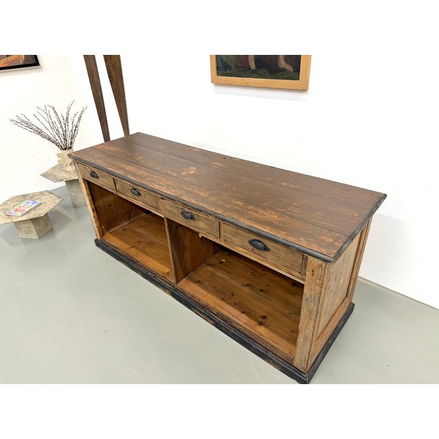 Large Antique Pine Trading Counter, 1890s For Sale - Image 12 of 18
