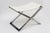 Modern Vintage Chrome Plated Steel X Frame Bench With White Boucle Sling Cushion 1980's For Sale - Image 3 of 12