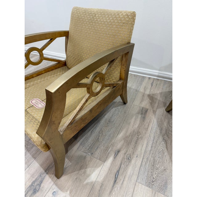 Judith Norman Collection Set of Two Armchairs in Gold Color For Sale - Image 11 of 12
