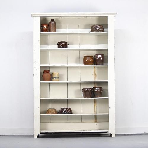 Country House White Painted Kitchen Cabinet with Shelves, 1890s For Sale - Image 13 of 13