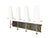 Black Black Metal, Brass & Opaline Glass 4-Light Wall Lamps, 1950s, Set of 5 For Sale - Image 8 of 15