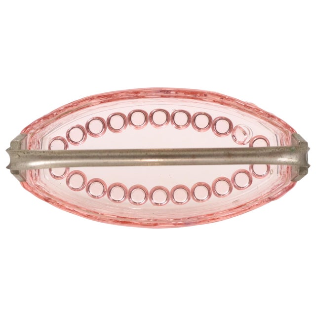 Pink French Pink Depression Glass Jardinière Bowl with Cherubs and Birds For Sale - Image 8 of 18